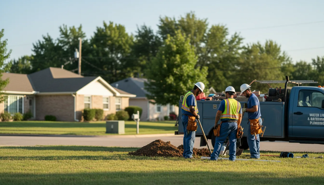 Residential water line and bathroom plumbing service in Heidrick, KY